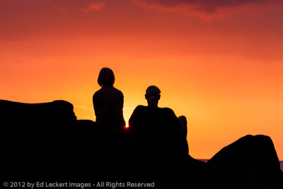 Couple Enjoying the Sunset, Ho'Okena Beach Park, Captain Cook, Hawaii