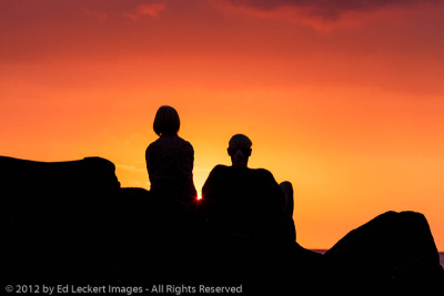 Couple Enjoying the Sunset, Ho'Okena Beach Park, Captain Cook, Hawaii