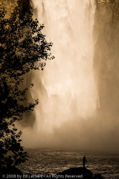 Fishing at Snoqualmie Falls, Snoqualmie, Washington