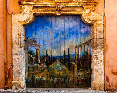 Mural on a Street Corner, Roussillon, France.