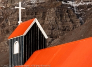 Little Black Church With Red Roof, Westfjords, Iceland