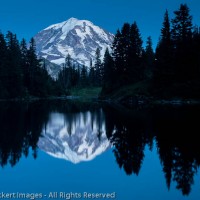 Mount Rainier Reflected in Eunice Lake at Twilight, Mount Rainier National Park, Washington